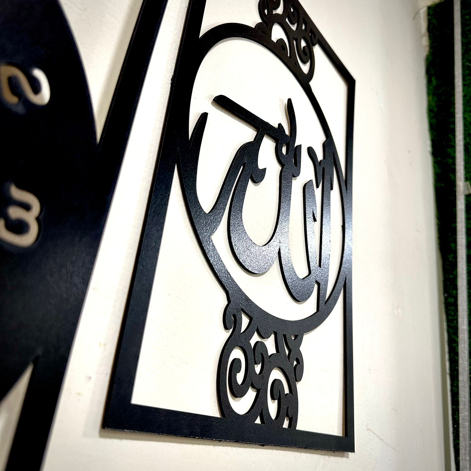Islamic Allah Muhammad Calligraphy Wall Clock – Elegant MDF Decor - Image 2