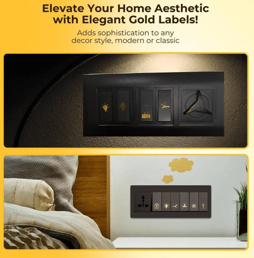 Golden Switch Stickers – Durable Vinyl Labels for Easy Identification - Image 4