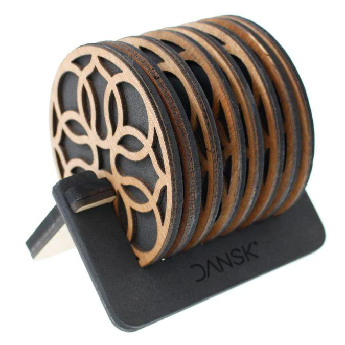 Elegant Laser-Cut Wooden Coaster Set of 6 for Tea, Coffee & Home Décor - Image 3