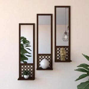 3 Pcs Black Shelf Acrylic Mirror Art