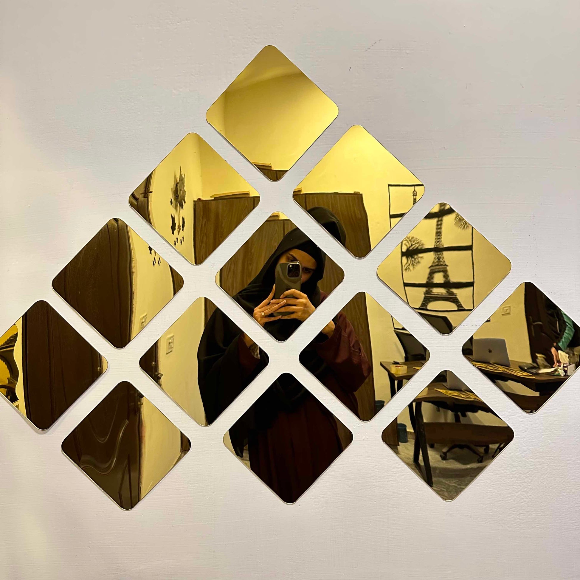 3D Acrylic Mirror Wall Stickers – 5x5 Inch Crystal Design - Image 3
