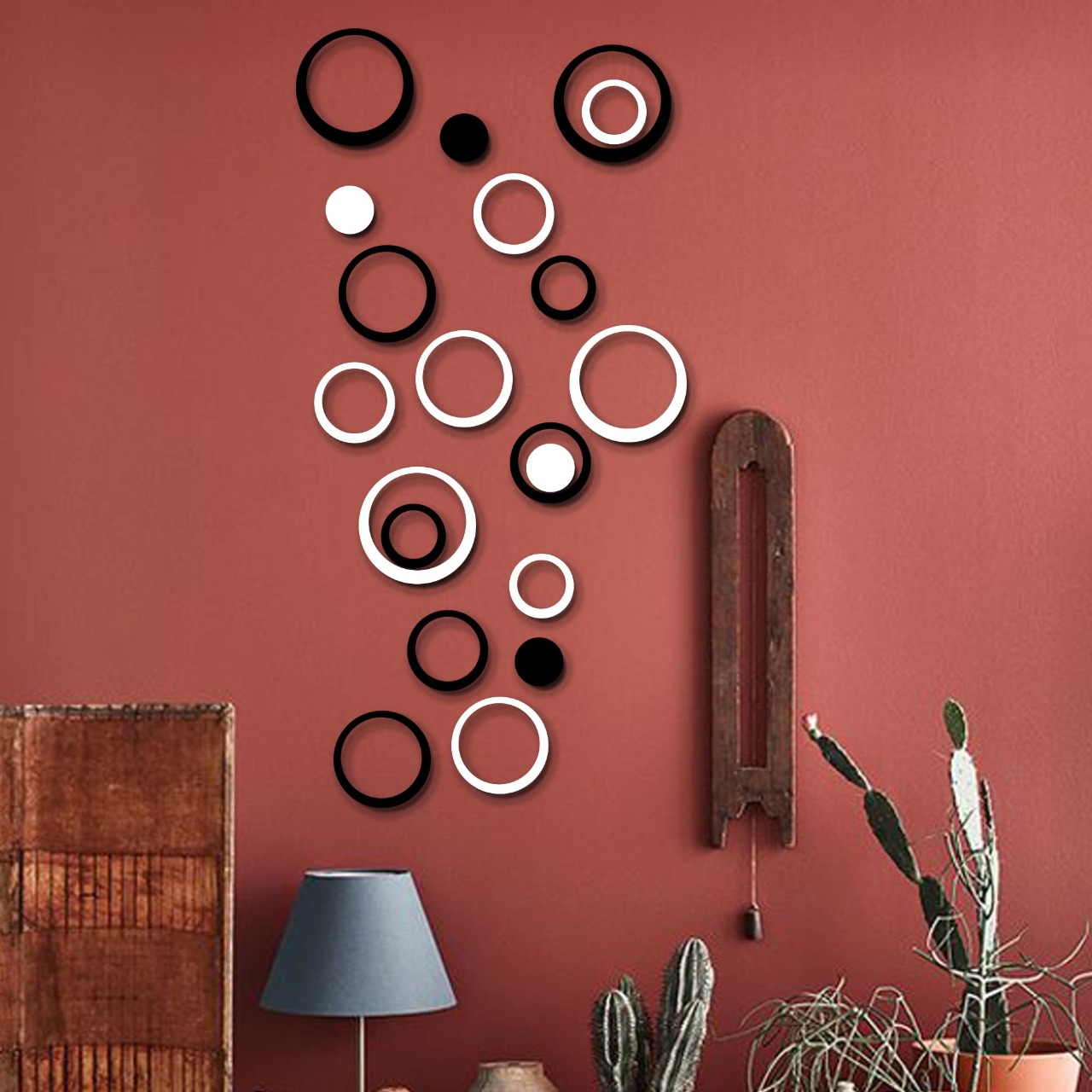 3D Acrylic Rings Wall Art – Modern Home Decor | 20-Piece High-Quality Acrylic Set for Living Room & Bedroom - Image 4