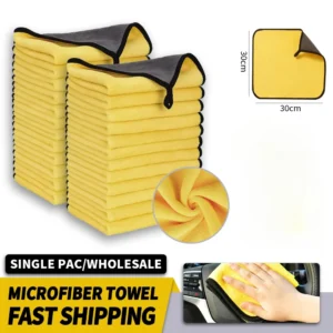 3/5/10Pcs Microfiber Car Wash Towels 30*30CM/30*60cm Double Sided Car Cleaning Drying Cloth for Car Care Kitchen Use