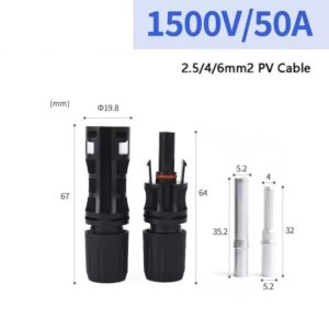 MC4 solar panel connector male female pair